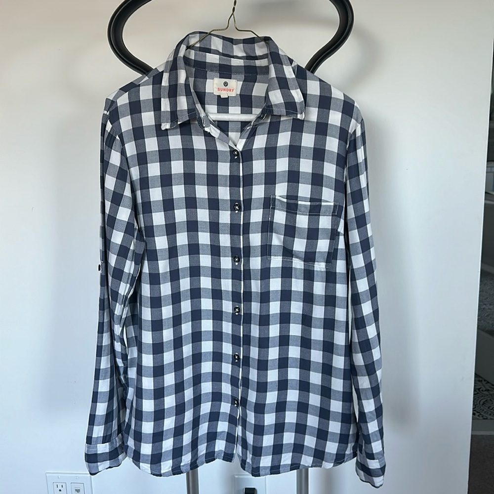 Sundry flannel long sleeve button down